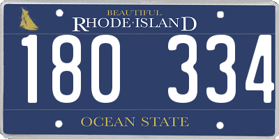 RI license plate 180334