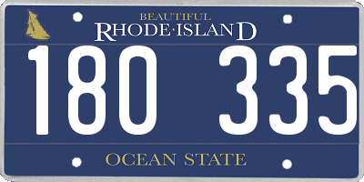 RI license plate 180335