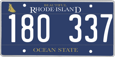 RI license plate 180337