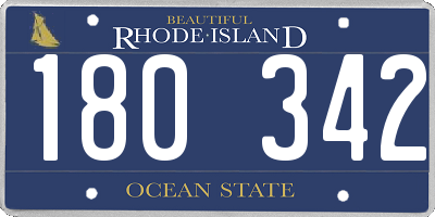 RI license plate 180342