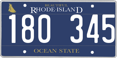 RI license plate 180345