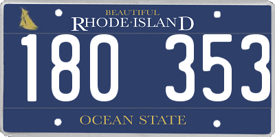 RI license plate 180353