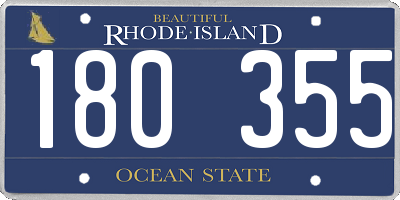 RI license plate 180355