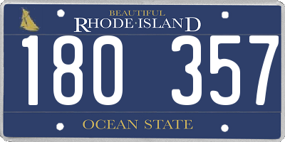 RI license plate 180357