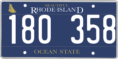 RI license plate 180358