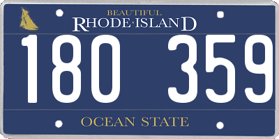 RI license plate 180359