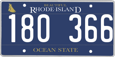 RI license plate 180366