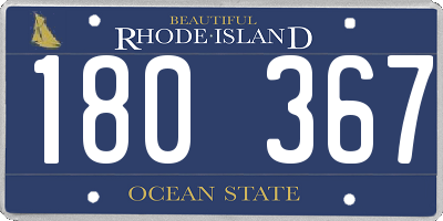 RI license plate 180367