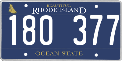 RI license plate 180377