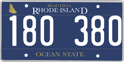RI license plate 180380