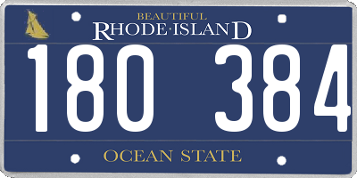 RI license plate 180384