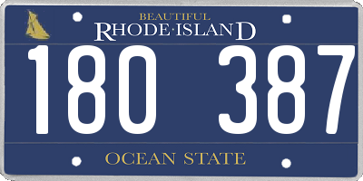RI license plate 180387
