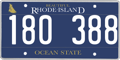 RI license plate 180388