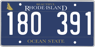 RI license plate 180391