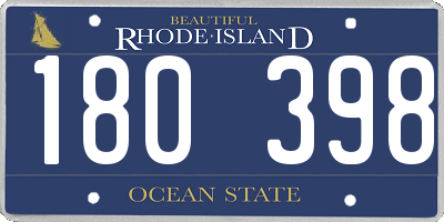 RI license plate 180398