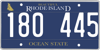 RI license plate 180445