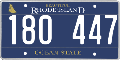 RI license plate 180447