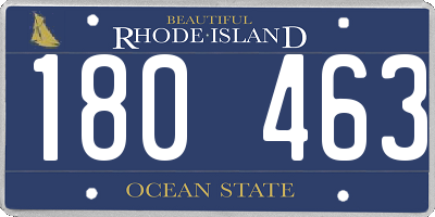 RI license plate 180463