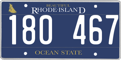 RI license plate 180467