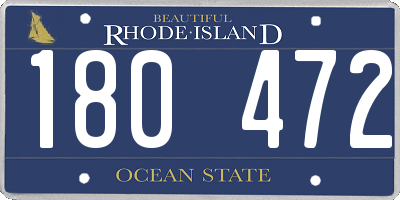 RI license plate 180472