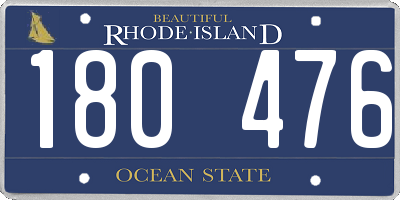RI license plate 180476