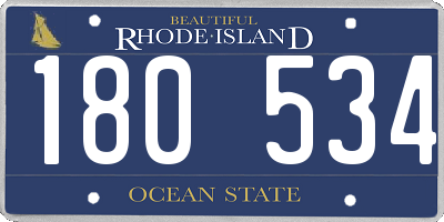 RI license plate 180534