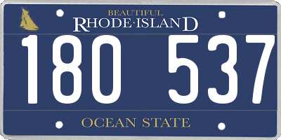 RI license plate 180537