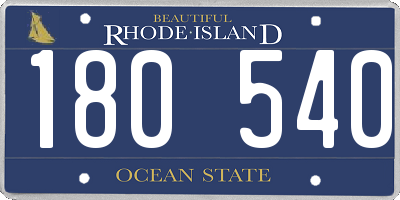 RI license plate 180540