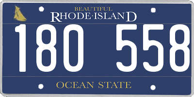 RI license plate 180558