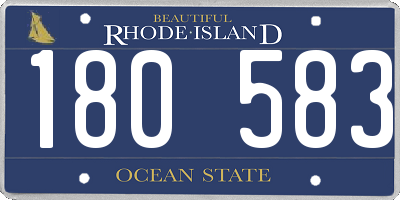 RI license plate 180583
