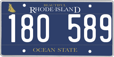 RI license plate 180589