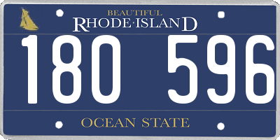 RI license plate 180596