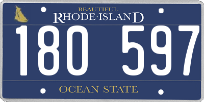RI license plate 180597