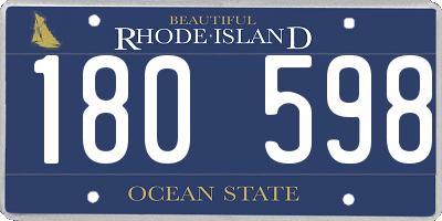 RI license plate 180598