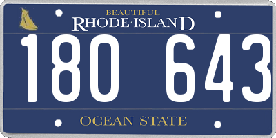 RI license plate 180643