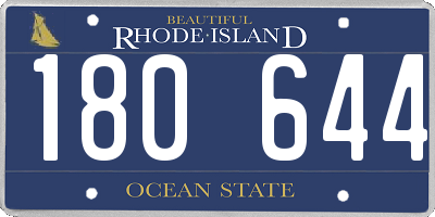 RI license plate 180644