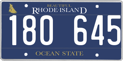RI license plate 180645
