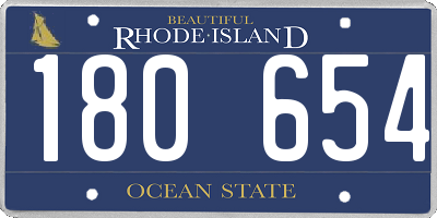 RI license plate 180654