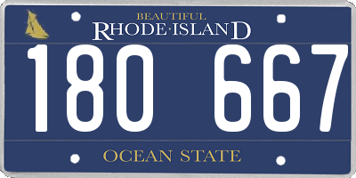 RI license plate 180667