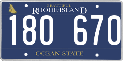 RI license plate 180670