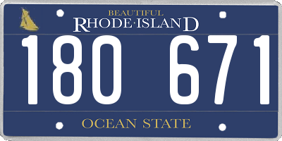 RI license plate 180671