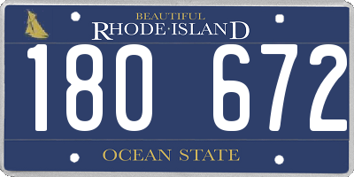 RI license plate 180672
