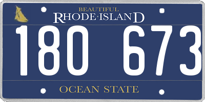 RI license plate 180673