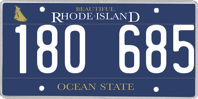 RI license plate 180685