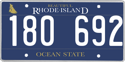 RI license plate 180692