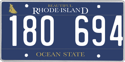 RI license plate 180694