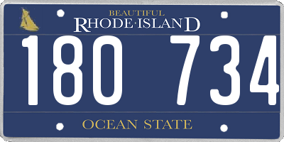 RI license plate 180734
