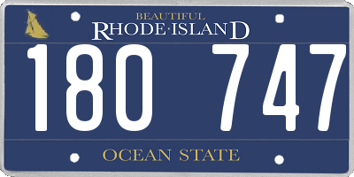 RI license plate 180747
