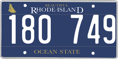 RI license plate 180749