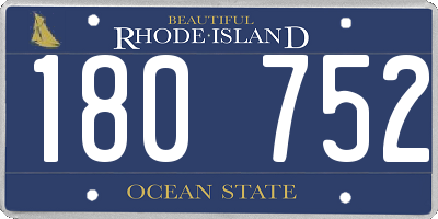 RI license plate 180752